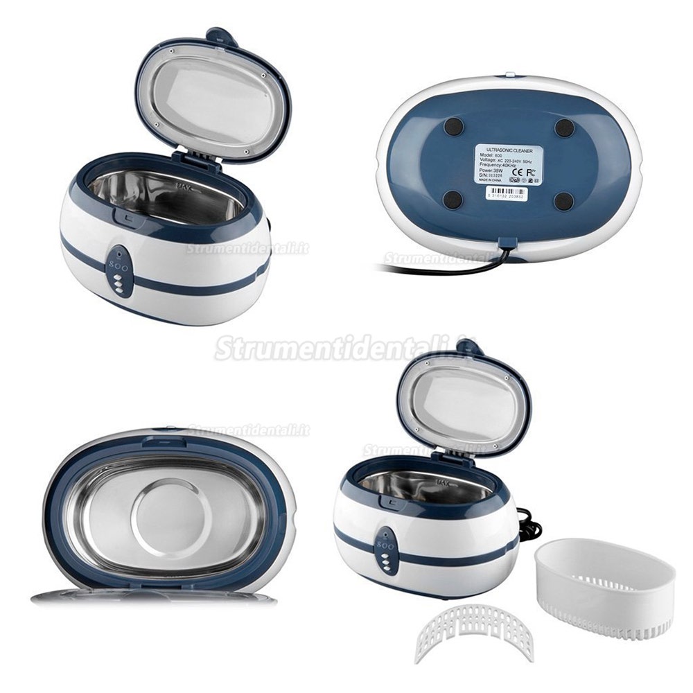 600ml Mini pulitore ultrasuoni per pulire pezzi MET Licos gioielli/Occhiali/monete/orologi